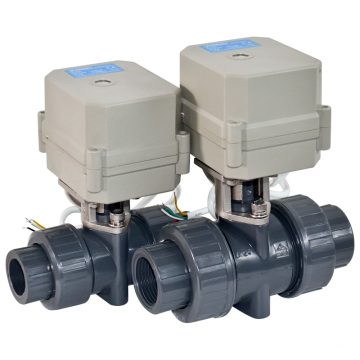 2 Way Electric Motorized Flow Control PVC Ball Valve with CE for Hot Water (A100-T20-P2-C)